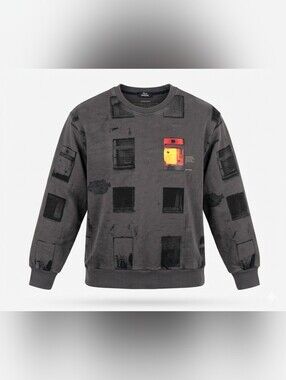 Tiny Spark "Befearless" Graphic Streetwear Crewneck Sweatshirt Gray. Unisex